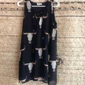 Navy bullhorn dress